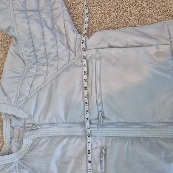 Free People  Light As A Feather Light Blue Quilted Jacket Size L - Picture 10 of 12